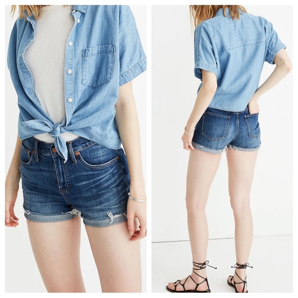 Madewell High-Rise Denim Shorts : Cutoff Edition - Picture 1 of 6